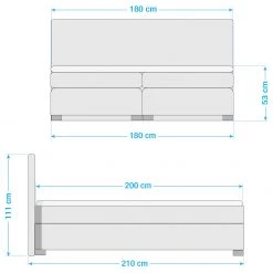 Fredriks Lit boxspring Ramona II - Gris - 180 x 200cm -Lits & literie Soldes 1000012462 210709 11594100001 SKETCH DETAILS P000000001000012462 sketch