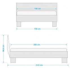 Ars Natura Lit en bois massif MaiaWOOD - 140 x 200cm -Lits & literie Soldes 1000012745 210727 09583700001 SKETCH DETAILS P000000001000012745 sketch