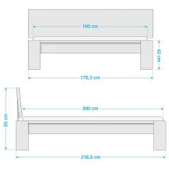 Ars Natura Lit ParosWood - Chêne - 160 x 200cm -Lits & literie Soldes 1000012752 210702 09091900001 SKETCH DETAILS P000000001000012752 sketch