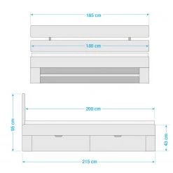 Ars Natura Lit EosWOOD (avec tiroirs) - Duramen de hêtre massif - 180 x 200cm -Lits & literie Soldes 1000012792 210629 14064800012 SKETCH DETAILS P000000001000012792 sketch
