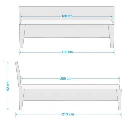 Ars Natura Lit en bois massif LayaWOOD - Chêne - 180 x 200cm -Lits & literie Soldes 1000012829 210727 08171400002 SKETCH DETAILS P000000001000012829 sketch