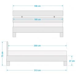 Ars Natura Lit en bois massif AresWOOD - Duramen de hêtre - 160 x 200cm - Avec tête de lit -Lits & literie Soldes 1000012838 220121 074802000513 SKETCH DETAILS P000000001000012838 sketch