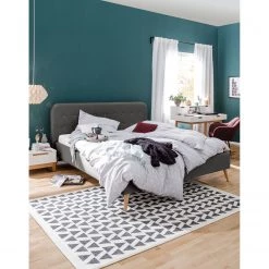 Mørteens Lit capitonné Klink II - Gris foncé - 140 x 200cm -Lits & literie Soldes 1000016038 190930 16175200004 MOOD DETAILS P000000001000016038 mood