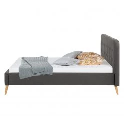 Mørteens Lit capitonné Klink II - Gris foncé - 140 x 200cm -Lits & literie Soldes 1000016038 190930 16175200007 DETAILS P000000001000016038