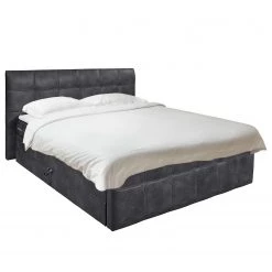 Loftscape Lit boxspring Jansen - Aspect cuir vieilli - Anthracite
