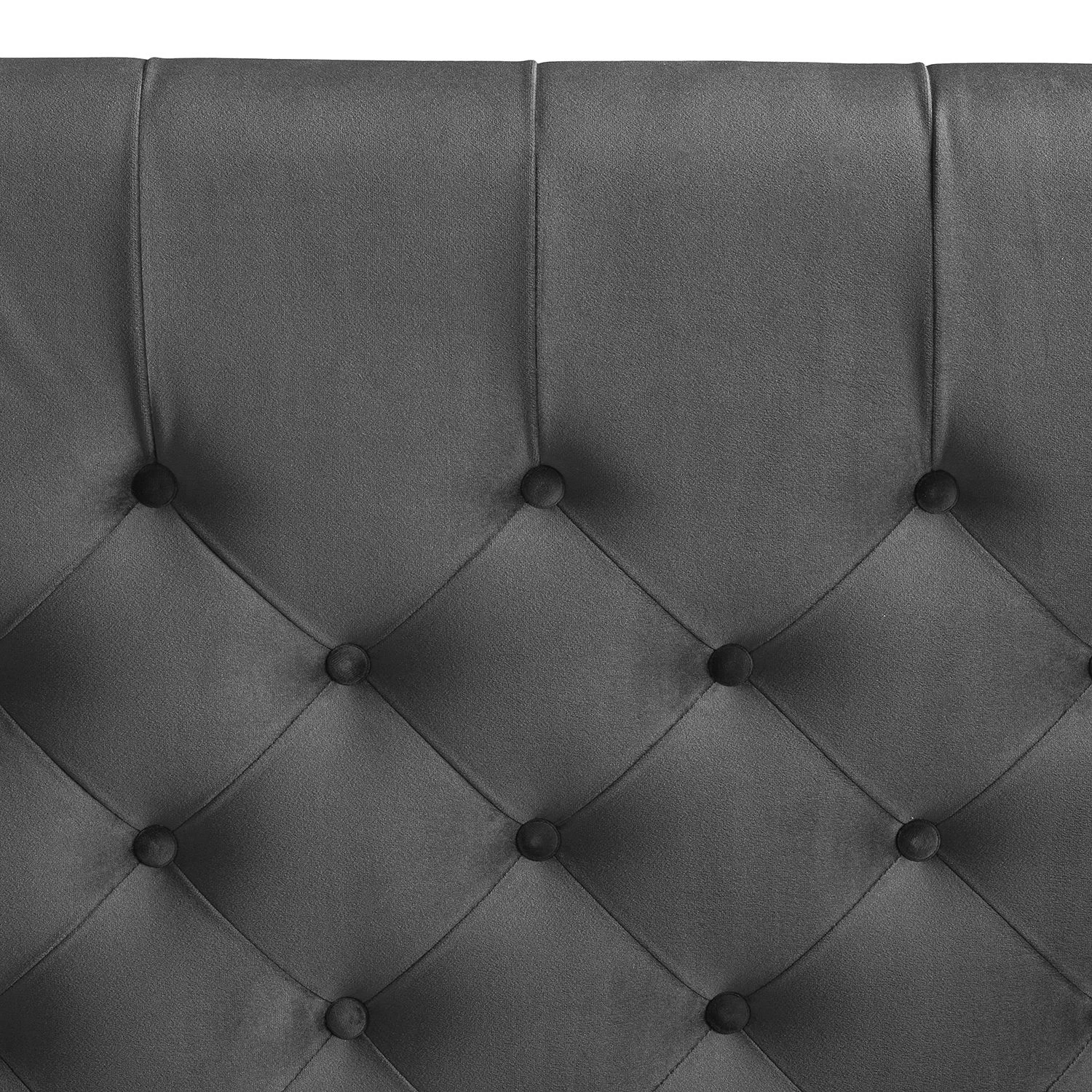 Jack & Alice Lit capitonné Monroe Samt - Gris - 140 x 200cm 5 Jack & Alice Lit capitonné Monroe Samt - Gris - 140 x 200cm – Image 5