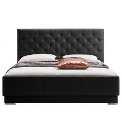 Meise.möbel Lit capitonné Pisa - Noir - 180 x 200cm -Lits & literie Soldes 1000057365 220215 030 DETAILS P000000001000057365