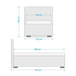 Ars Natura Lit capitonné Vitaby Tissu structuré - Gris - 140 x 200cm - Sans sommier & matelas -Lits & literie Soldes 1000061979 210713 08432400205 SKETCH DETAILS P000000001000061979 sketch