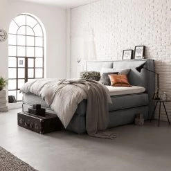 Lit boxspring Kinx - Tissu KINX : Gris - 200 x 200cm - D2 souple - 130 cm 27 Lit boxspring Kinx - Tissu KINX : Gris - 200 x 200cm - D2 souple - 130 cm -Lits & literie Soldes 1000062018 180615 12480704 MOOD GALLERYIMAGES P000000001000062018 mood