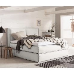 Lit boxspring Kinx - Tissu KINX : Blanc - 180 x 200cm - D2 souple - 130 cm 26 Lit boxspring Kinx - Tissu KINX : Blanc - 180 x 200cm - D2 souple - 130 cm -Lits & literie Soldes 1000062032 180615 124848160 MOOD GALLERYIMAGES P000000001000062032 mood