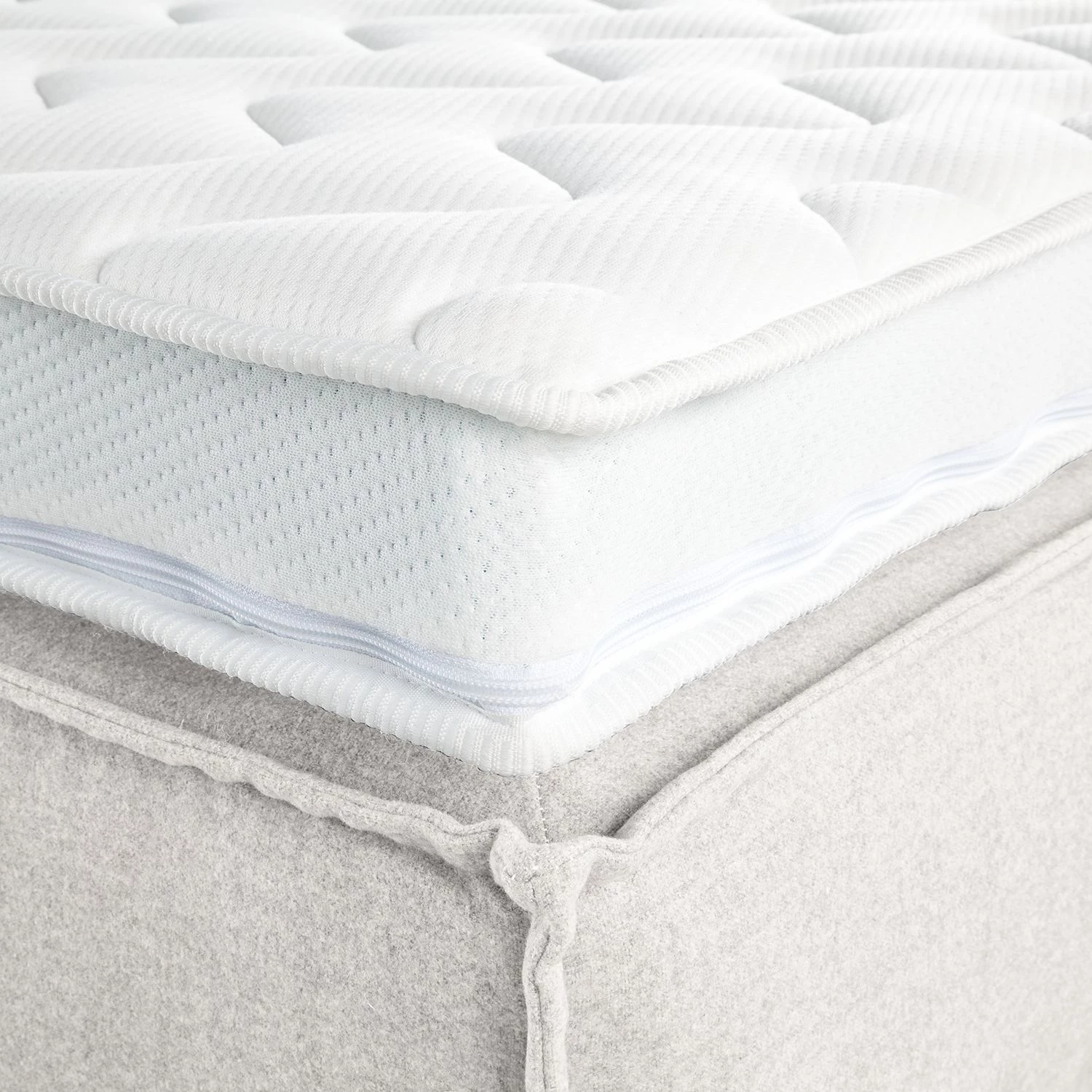 Lit boxspring Kinx - Tissu KINX : Blanc - 180 x 200cm - D2 souple - 130 cm 19 Lit boxspring Kinx - Tissu KINX : Blanc - 180 x 200cm - D2 souple - 130 cm – Image 19