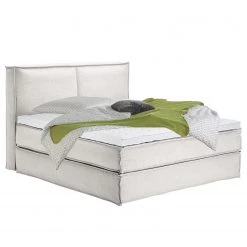 Lit boxspring Kinx - Tissu KINX : Blanc - 180 x 200cm - D2 souple - 130 cm