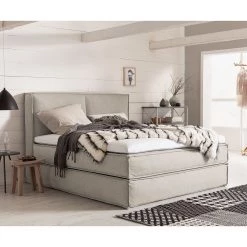 Lit boxspring Kinx - Tissu KINX : Beige - 180 x 200cm - D2 souple - 130 cm -Lits & literie Soldes 1000062037 180615 124859199 MOOD GALLERYIMAGES P000000001000062037 mood