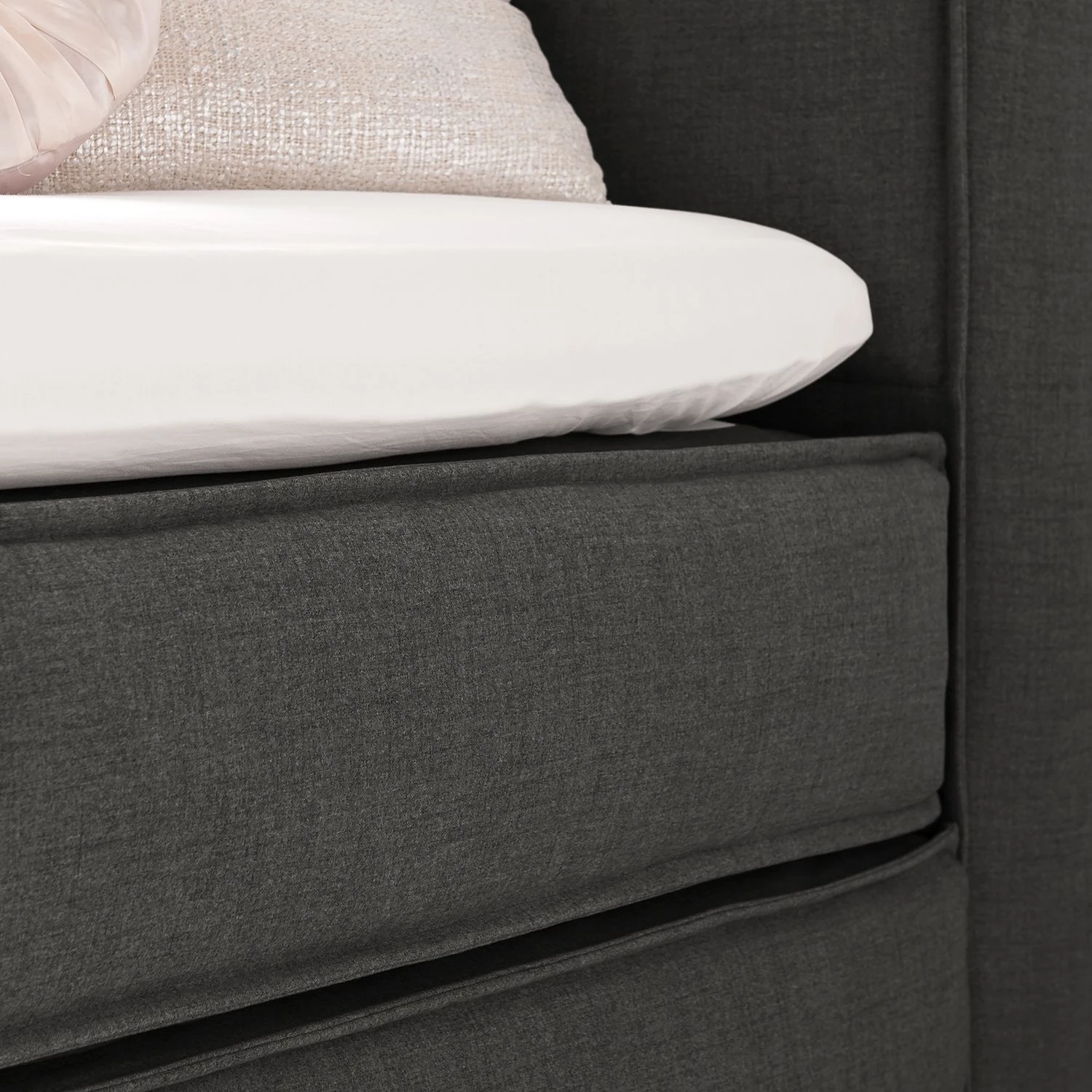 Lit boxspring Kinx - Tissu KINX : Anthracite - 180 x 200cm - D2 souple - 100 cm 14 Lit boxspring Kinx - Tissu KINX : Anthracite - 180 x 200cm - D2 souple - 100 cm – Image 14