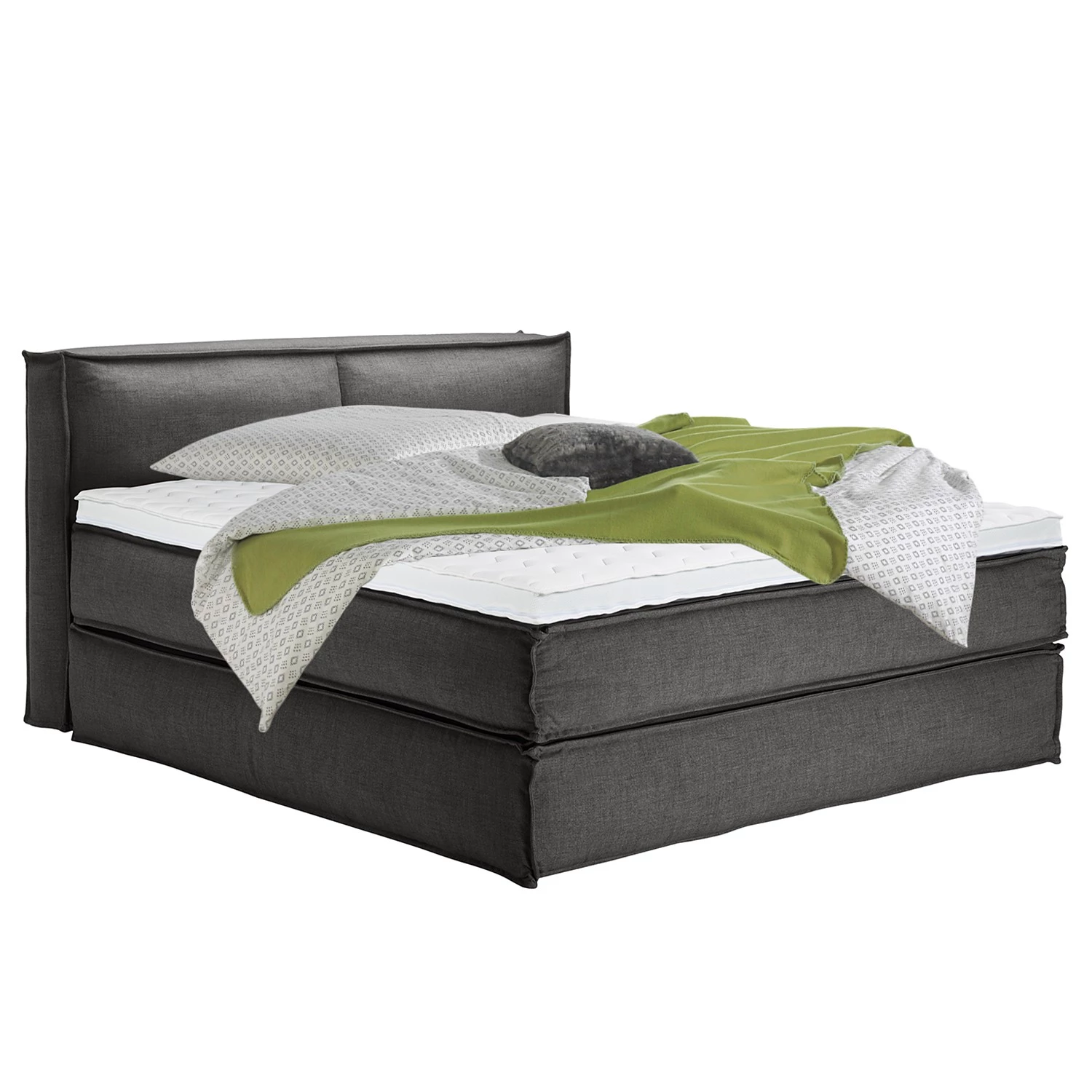 Lit boxspring Kinx - Tissu KINX : Anthracite - 180 x 200cm - D2 souple - 100 cm 1 Lit boxspring Kinx - Tissu KINX : Anthracite - 180 x 200cm - D2 souple - 100 cm