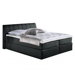 Monaco Lit boxspring Valea - Anthracite - 160 x 200cm - Matelas à ressorts bombés ensachés - D3 medium