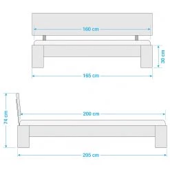 Neue Modular Lit double Perleto - Noir brillant - 160 x 200cm -Lits & literie Soldes 1000070099 210702 16331100030 SKETCH DETAILS P000000001000070099 sketch