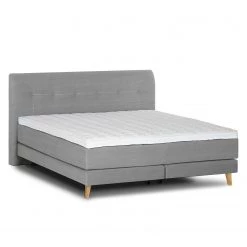 Mørteens Lit boxspring Mälby - Gris clair - 140 x 200cm -Lits & literie Soldes 1000071017 211007 092858000039 DETAILS P000000001000071017