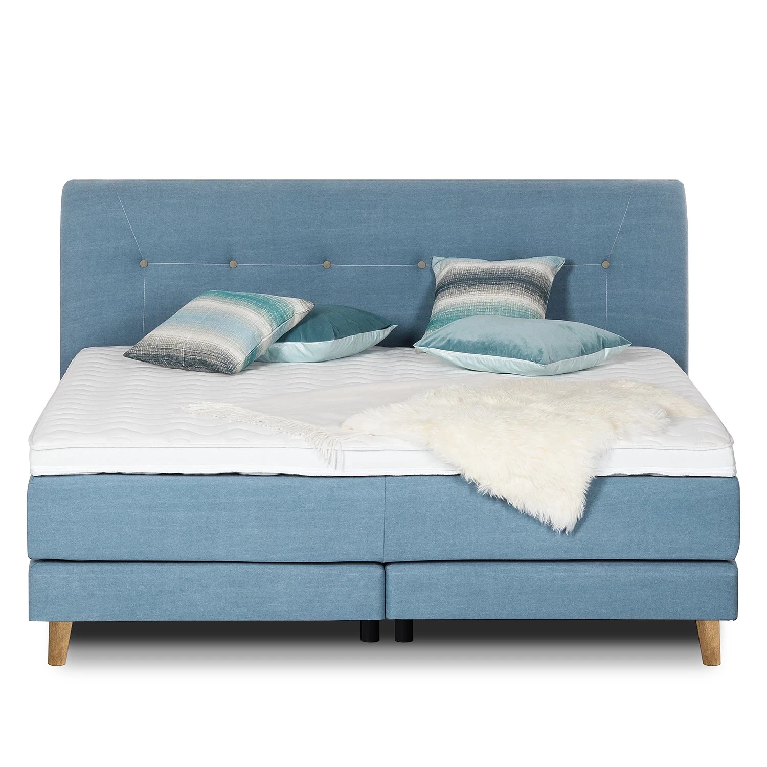 Mørteens Lit boxspring Mälby - Bleu clair mat - 160 x 200cm 8 Mørteens Lit boxspring Mälby - Bleu clair mat - 160 x 200cm – Image 8