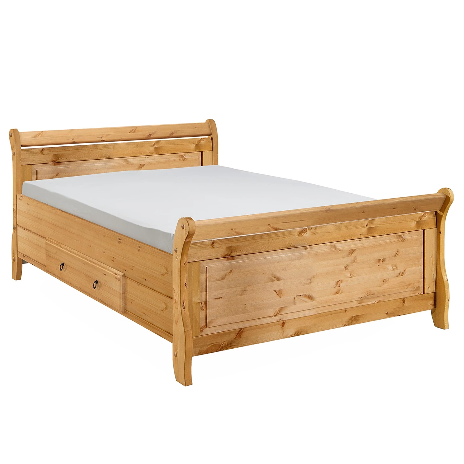 Maison Belfort Lit en bois massif Cenan - Epicéa lessivé teinté et huilé - 140 x 200cm 2 Maison Belfort Lit en bois massif Cenan - Epicéa lessivé teinté et huilé - 140 x 200cm – Image 2