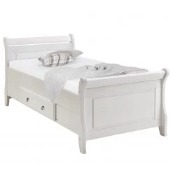 Maison Belfort Lit simple en bois massif Cenan - Epicéa blanc - 90 x 200cm