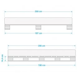 Lit palette Smood - Pin massif - Pin - 200 x 200cm -Lits & literie Soldes 1000110205 210708 08370300028 SKETCH DETAILS P000000001000110205 sketch