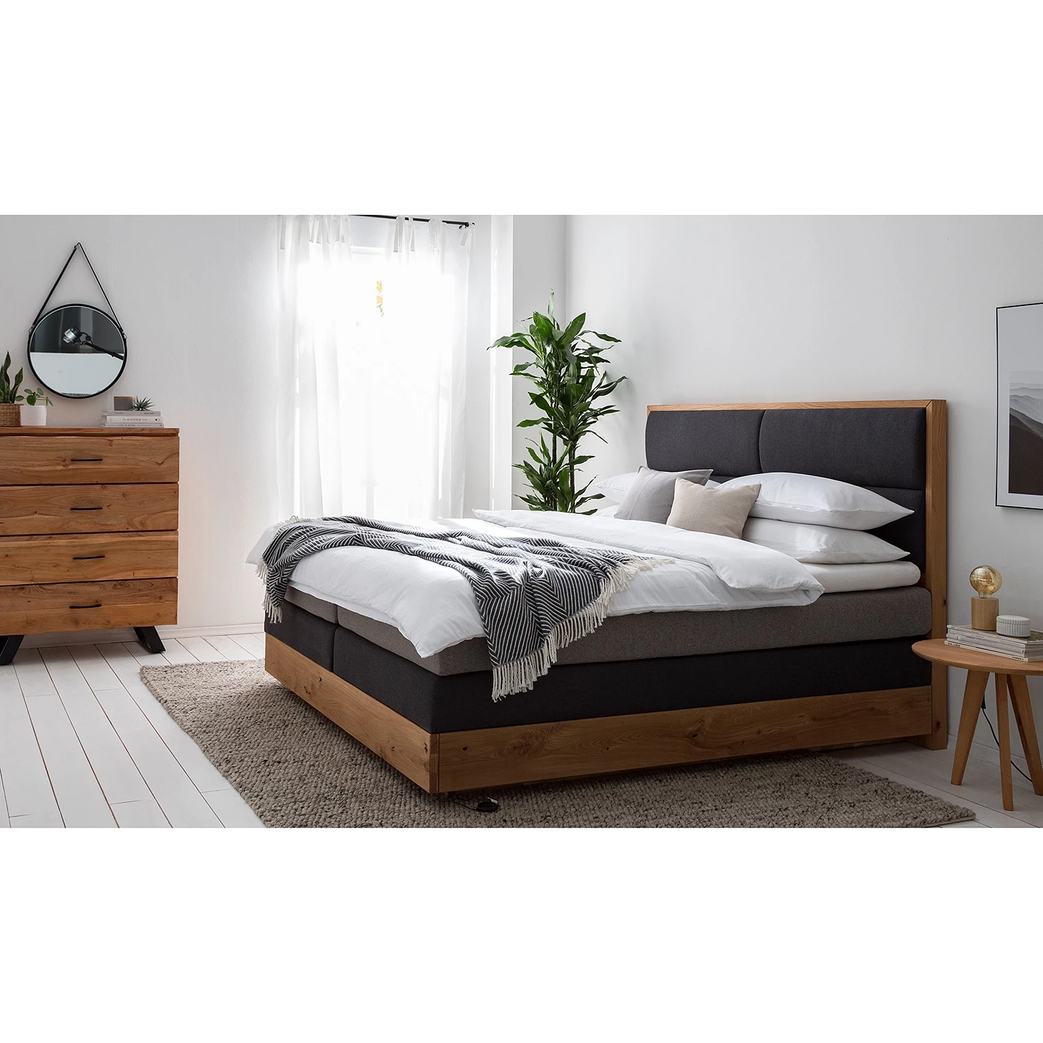 Ars Natura Lit boxspring LaamliaWood I - Chêne massif - 180 x 200cm 2 Ars Natura Lit boxspring LaamliaWood I - Chêne massif - 180 x 200cm – Image 2