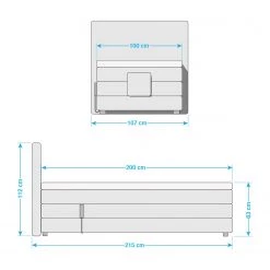 Fredriks Lit boxspring Kinowo - 100 x 200cm -Lits & literie Soldes 1000112860 060 GALLERYIMAGES P000000001000112860