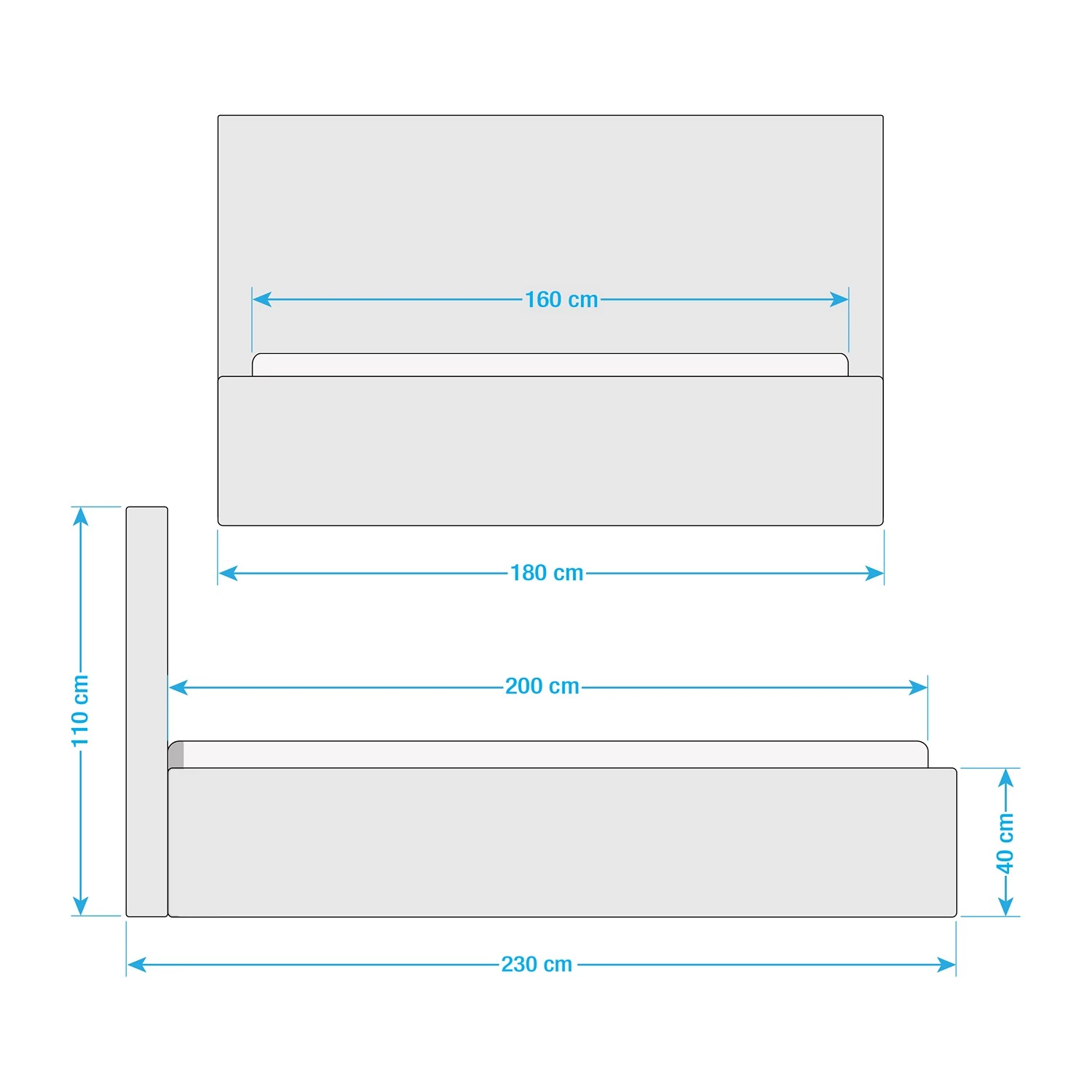 Lit capitonné Kinx - Tissu KINX : Gris - 160 x 200cm 20 Lit capitonné Kinx - Tissu KINX : Gris - 160 x 200cm – Image 20