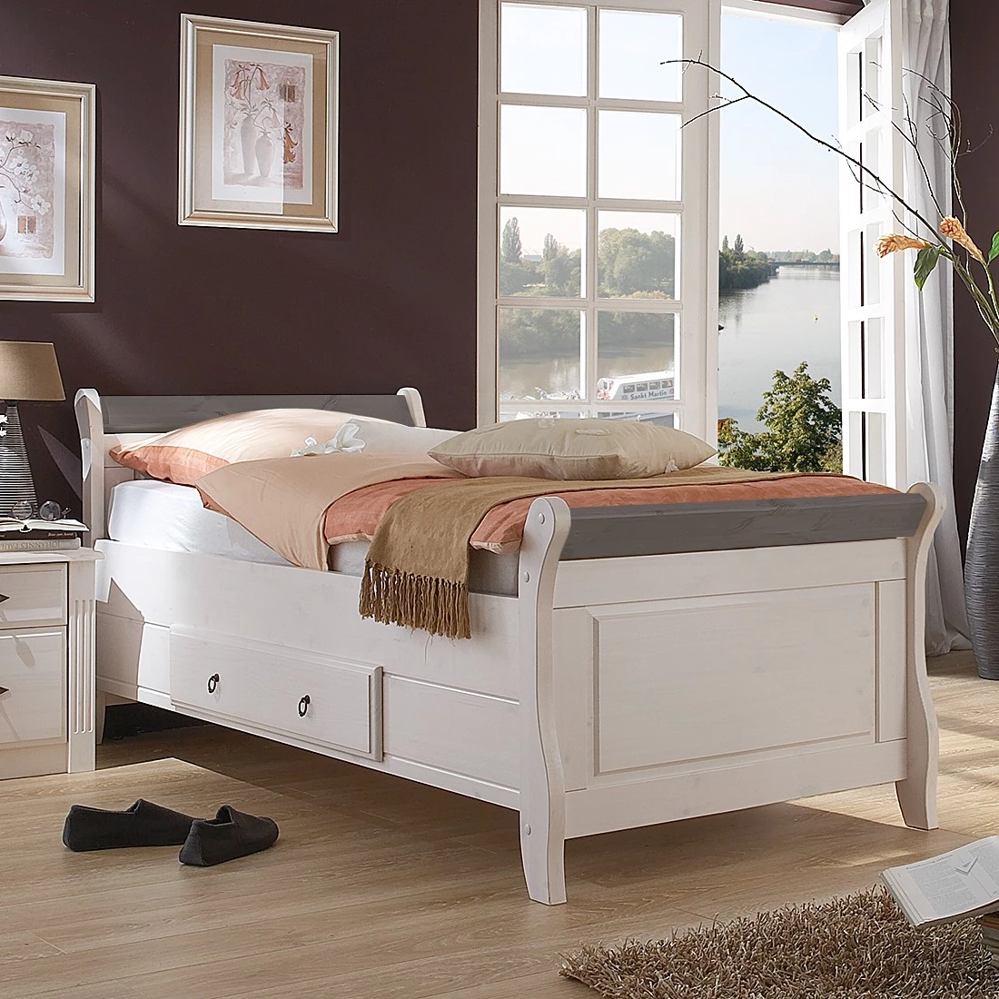 Maison Belfort Lit simple en bois massif Cenan - Pin massif 2 Maison Belfort Lit simple en bois massif Cenan - Pin massif – Image 2