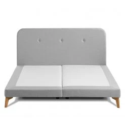 Lit SmoodSpring II - Tissu / Chêne massif - Gris clair - 180 x 200cm -Lits & literie Soldes 1000119348 210701 06432000169 DETAILS P000000001000119348