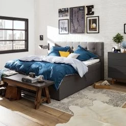 Lit capitonné KiYDOO IV - 140 x 200cm -Lits & literie Soldes 1000119363 180716 11594202 MOOD GALLERYIMAGES P000000001000119363 mood