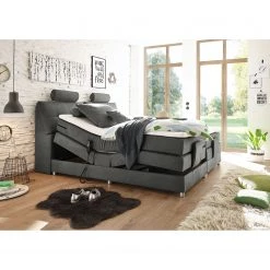 Fredriks Lit boxspring Neiras (avec surmatelas) - Tissu - Avec surmatelas - Gris lava - Mousse viscoélastique -Lits & literie Soldes 1000123111 180903 12284436 MOOD GALLERYIMAGES P000000001000123111 mood