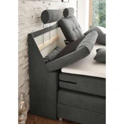 Fredriks Lit boxspring Neiras (avec surmatelas) - Tissu - Avec surmatelas - Gris lava - Mousse viscoélastique -Lits & literie Soldes 1000123111 180903 12284437 MOOD GALLERYIMAGES P000000001000123111 mood