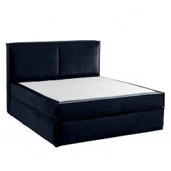 Lit boxspring Kinx - Velours Fraya: Bleu marine - 180 x 200cm - D2 souple - 130 cm -Lits & literie Soldes 1000125281 180905 10222446 GALLERYIMAGES P000000001000125281