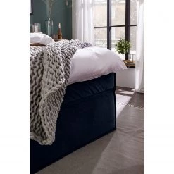 Lit boxspring Kinx - Velours Fraya: Bleu marine - 180 x 200cm - D2 souple - 130 cm -Lits & literie Soldes 1000125281 181121 15373339 GALLERYIMAGES P000000001000125281