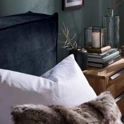 Lit boxspring Kinx - Velours Fraya: Bleu marine - 180 x 200cm - D2 souple - 130 cm -Lits & literie Soldes 1000125281 181121 15373342 GALLERYIMAGES P000000001000125281