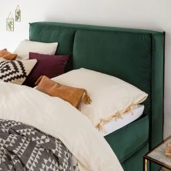 Lit boxspring Kinx - Velours Fraya: Vert de l'étang - 180 x 200cm - D2 souple - 130 cm -Lits & literie Soldes 1000125282 180709 093413111 GALLERYIMAGES P000000001000125282