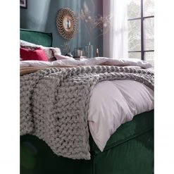 Lit boxspring Kinx - Velours Fraya: Vert de l'étang - 180 x 200cm - D2 souple - 130 cm -Lits & literie Soldes 1000125282 181121 15373450 GALLERYIMAGES P000000001000125282