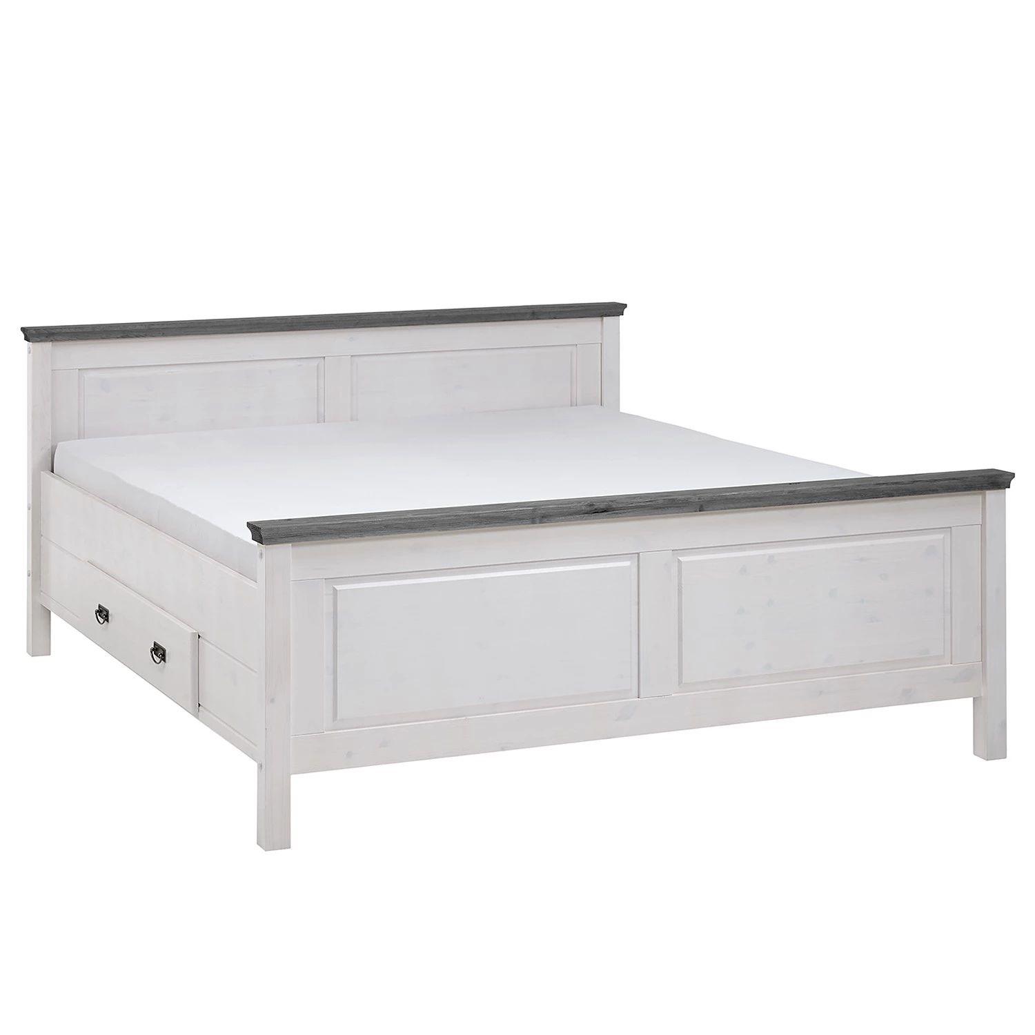 Maison Belfort Lit en bois massif Bergen - Epicéa blanc / Epicéa gris - 180 x 200cm 3 Maison Belfort Lit en bois massif Bergen - Epicéa blanc / Epicéa gris - 180 x 200cm – Image 3