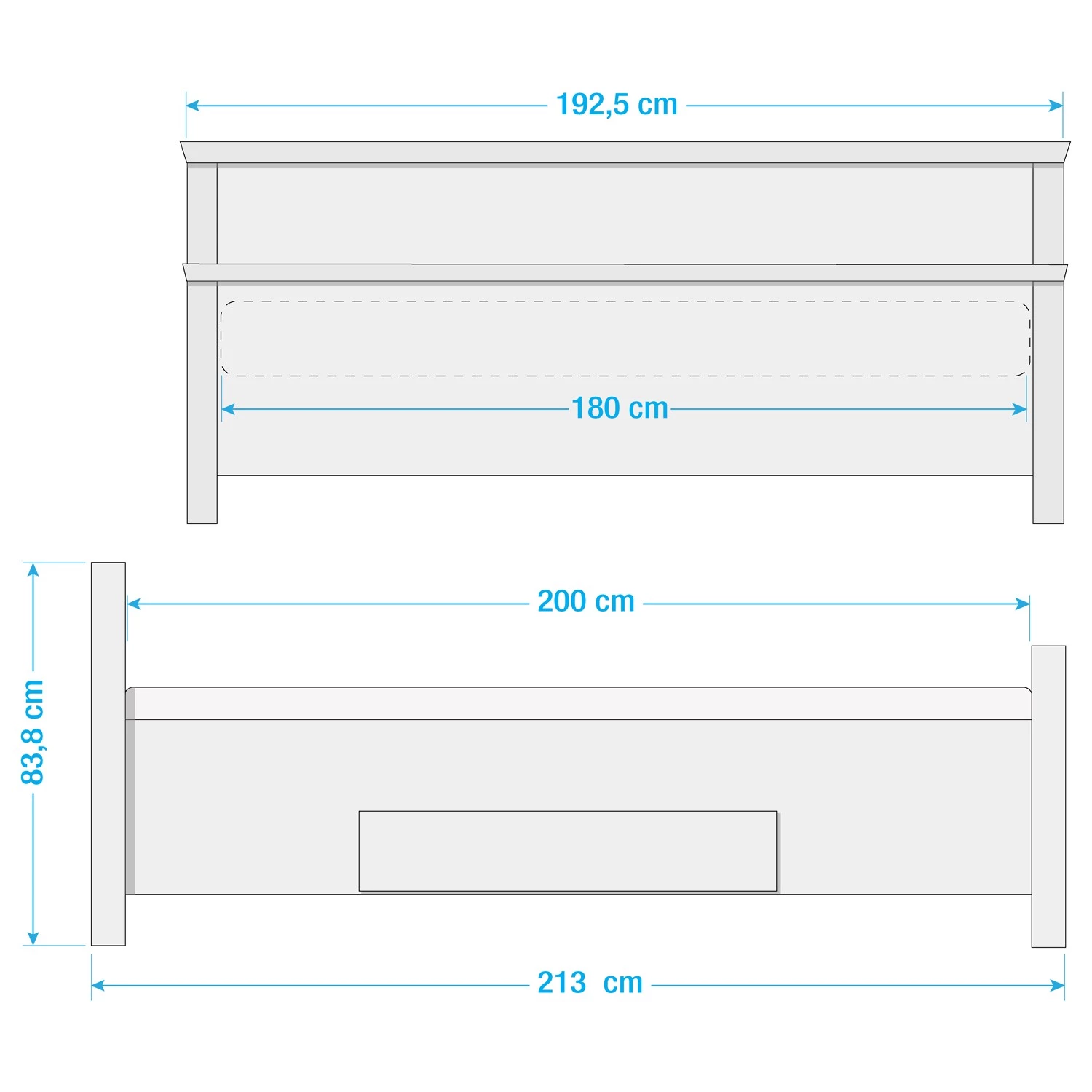 Maison Belfort Lit en bois massif Bergen - Epicéa blanc / Epicéa gris - 180 x 200cm 10 Maison Belfort Lit en bois massif Bergen - Epicéa blanc / Epicéa gris - 180 x 200cm – Image 10
