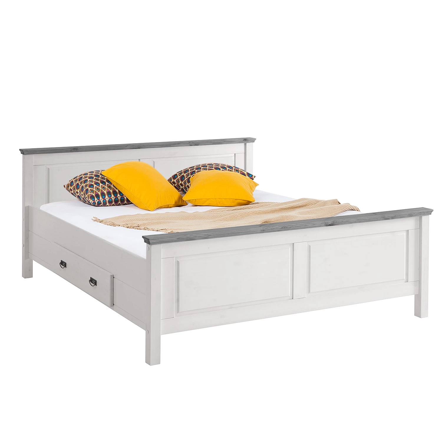 Maison Belfort Lit en bois massif Bergen - Epicéa blanc / Epicéa gris - 180 x 200cm 1 Maison Belfort Lit en bois massif Bergen - Epicéa blanc / Epicéa gris - 180 x 200cm