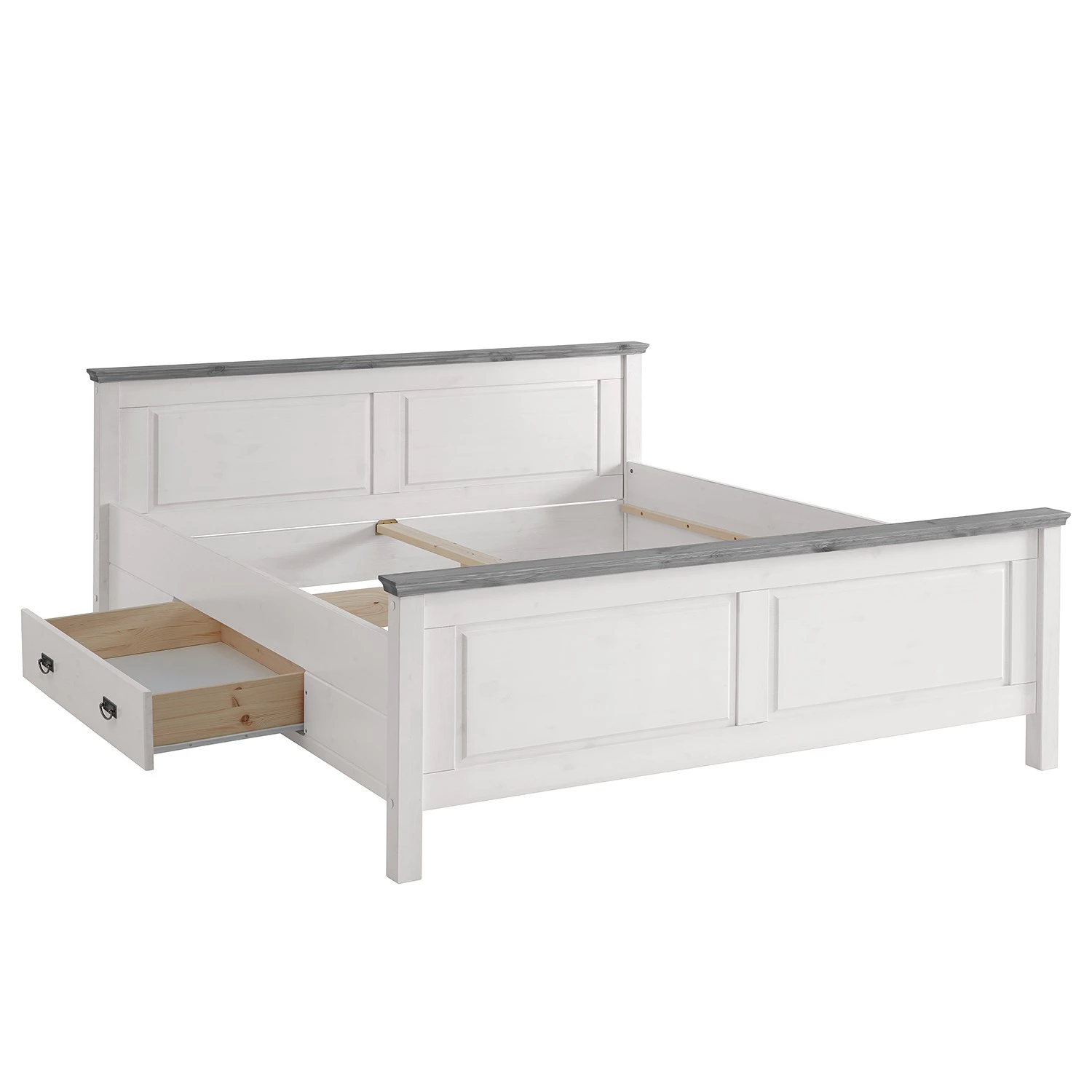 Maison Belfort Lit en bois massif Bergen - Epicéa blanc / Epicéa gris - 180 x 200cm 4 Maison Belfort Lit en bois massif Bergen - Epicéa blanc / Epicéa gris - 180 x 200cm – Image 4