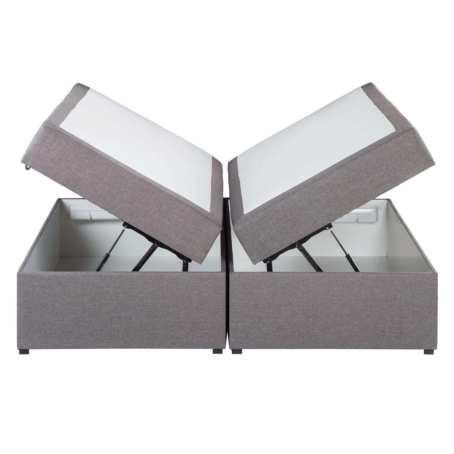 KiYDOO Lit capitonné Asmara (avec coffre) - Tissu - Gris - Gris - 140 x 200cm - Sans tête de lit 7 KiYDOO Lit capitonné Asmara (avec coffre) - Tissu - Gris - Gris - 140 x 200cm - Sans tête de lit – Image 7