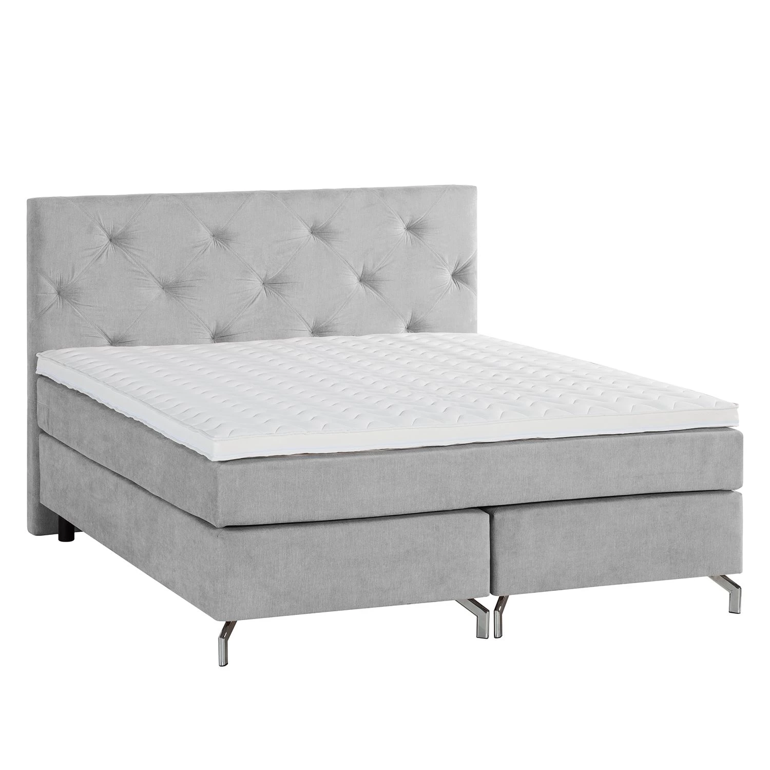 Maison Belfort Lit boxspring Dogali - Gris clair - 180 x 200cm 4 Maison Belfort Lit boxspring Dogali - Gris clair - 180 x 200cm – Image 4