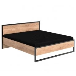 Fresh to go Lit Detroit - Imitation planches de chêne / Noir - Sans textiles -Lits & literie Soldes 1000129134 210907 11122800014 DETAILS P000000001000129134