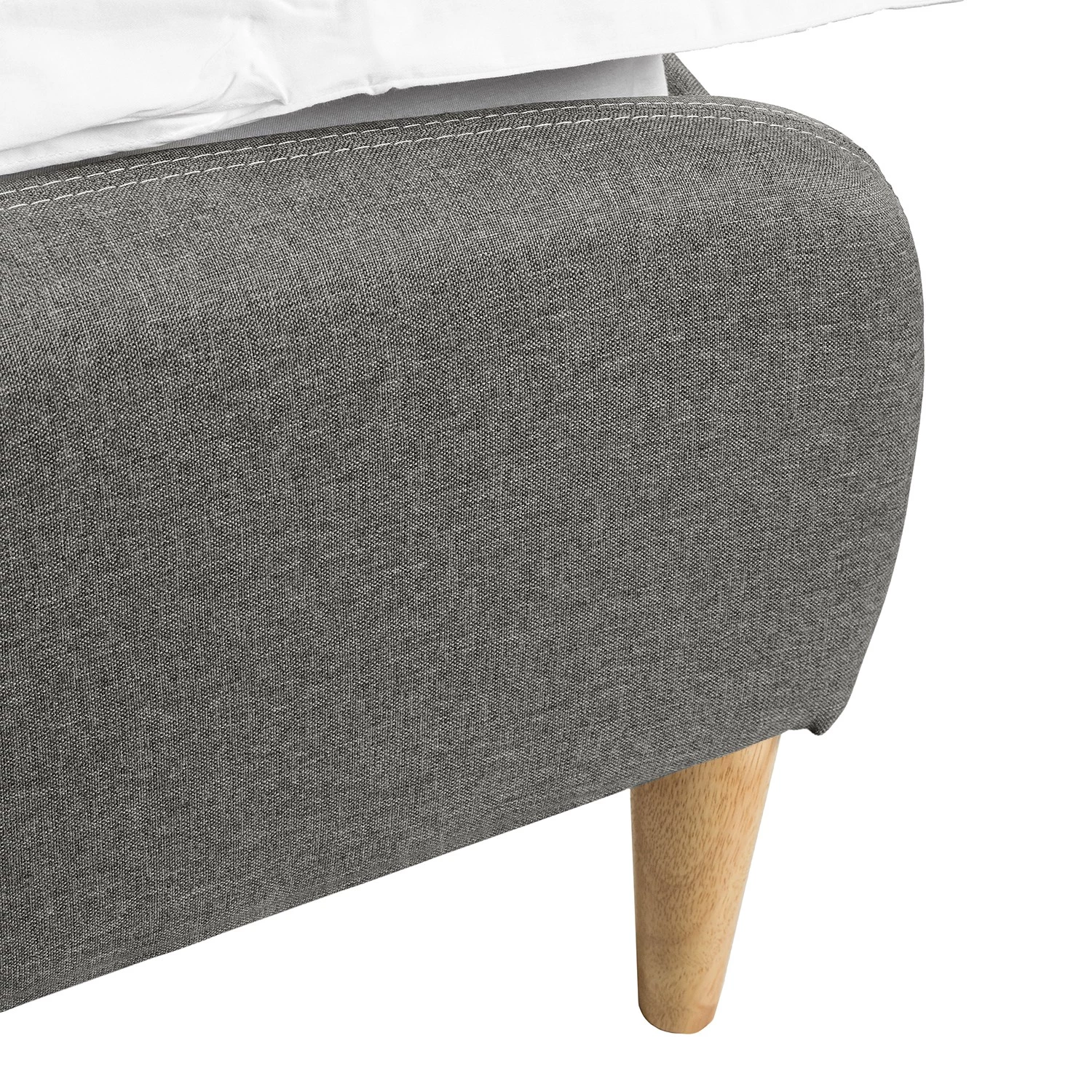 Mørteens Lit capitonné Belmonte - Tissu / Hévéa massif - Gris clair 12 Mørteens Lit capitonné Belmonte - Tissu / Hévéa massif - Gris clair – Image 12