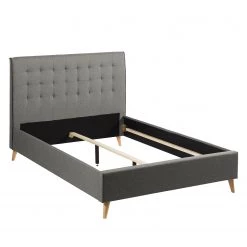 Mørteens Lit capitonné Almonte - Tissu / Hévéa massif - Gris clair -Lits & literie Soldes 1000131989 191031 06223900020 DETAILS P000000001000131989