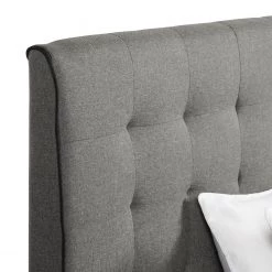 Mørteens Lit capitonné Almonte - Tissu / Hévéa massif - Gris clair -Lits & literie Soldes 1000131989 191031 06223900022 DETAILS P000000001000131989