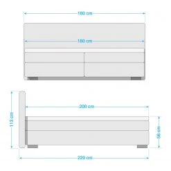 Maison Belfort Lit boxspring Willard I - Tissu - Taupe - 180 x 200cm -Lits & literie Soldes 1000134671 181105 16001803 GALLERYIMAGES P000000001000134671